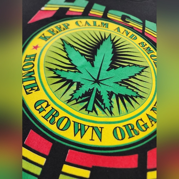 High Life Graphic T-Shirt with Leaf Design, sz XL (No Tag) - Picture 8 of 11